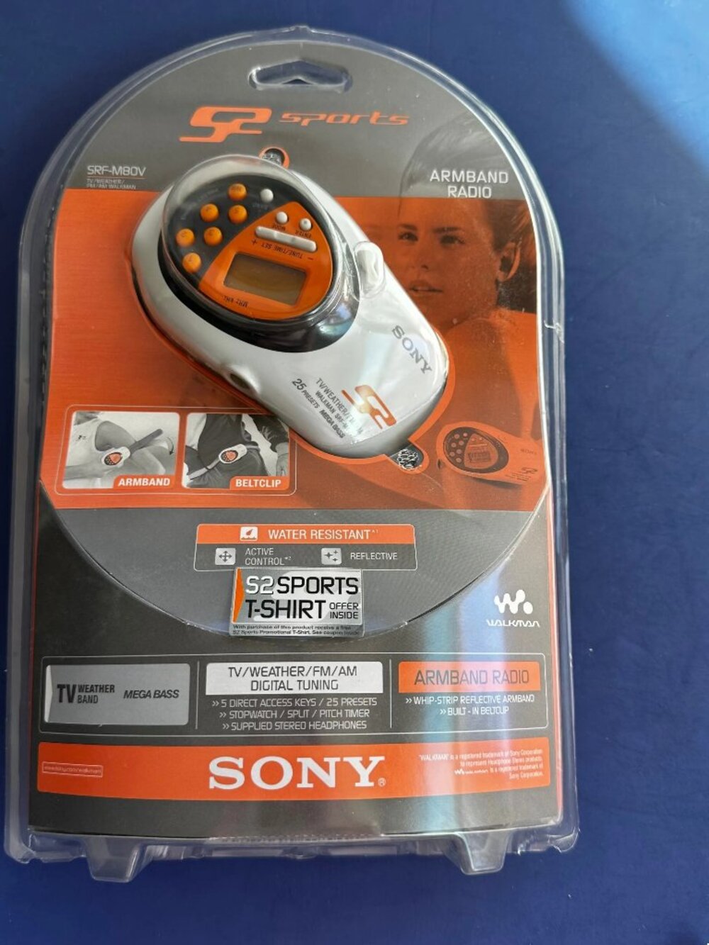NEW SEALED Sony SRF-M80V S2 Sports Walkman Armband Radio Gray Weather